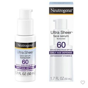 Neutrogena Ultra Sheer SPF60 Moisturizing Face Serum Lotion 1.7oz Exp 5/2027